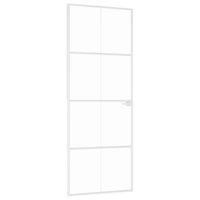 vidaXL Sisäovi valkoinen 76x201,5 cm karkaistu lasi ja alumiini ohut