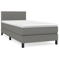 vidaXL Box spring postel s matrací tmavě šedá 80 x 200 cm textil