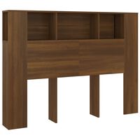 vidaXL Sängynpääty säilytystilalla ruskea tammi 140x18,5x104,5 cm