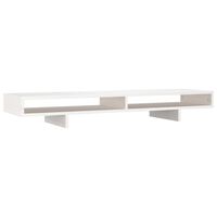 vidaXL Monitoriaus stovas, baltas, 100x27x14cm, pušies masyvas