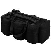 vidaXL Geantă 3-în-1 în stil army, 90 L, negru