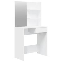 vidaXL Toaletka z lustrem, biała, 74,5x40x141 cm