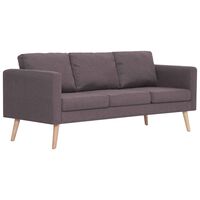 vidaXL Canapea cu 3 locuri, gri taupe, material textil