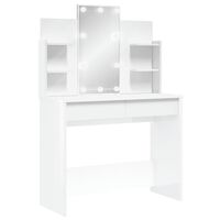 vidaXL Toeletta con Luci LED Bianco Lucido 96x40x142 cm