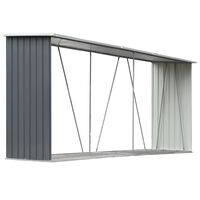 vidaXL Capannone da Giardino in Acciaio Zincato 330x84x152cm Grigio