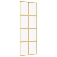vidaXL aranyszínű átlátszó ESG üveg és alumínium tolóajtó 76 x 205 cm