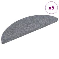 vidaXL Trapmatten Zelfklevend 5 stuks 56x17x3 cm Lichtgrijs Halfrond