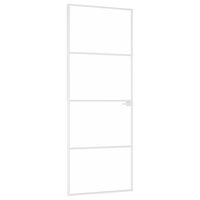vidaXL Interiérové dveře bílé 76x201,5 cm tvrzené sklo a hliník úzké