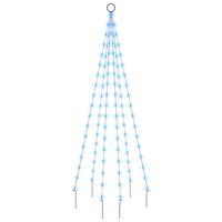 vidaXL Vlaggenmast kerstboom 108 LED's blauw 180 cm