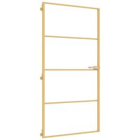 vidaXL Drzwi wewnętrzne, złote, 102,5x201,5 cm, szkło i aluminium