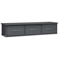 vidaXL Scaffale Cassetti Parete Grigio Lucido 88x26x18,5cm Multistrato