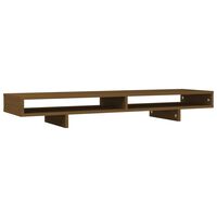 vidaXL Monitorstandaard 100x27x14 cm massief grenenhout honingbruin