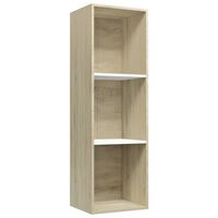 vidaXL Bibliothèque/Meuble TV Blanc et chêne sonoma Bois d’ingénierie