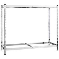 vidaXL ezüstszínű 2-rétegű acél gumiabroncstartó 110 x 40 x 110 cm