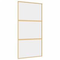 vidaXL Drzwi przesuwne, złote, 102,5x205 cm, przezroczyste szkło ESG
