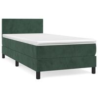vidaXL Box spring postel s matrací tmavě zelená 80 x 200 cm samet
