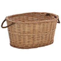 vidaXL Cesta per Legna con Maniglie 56x40x28 cm Salice Naturale