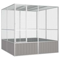vidaXL Bird Cage Grey 213.5x217.5x211.5 cm Galvanised Steel