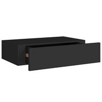 vidaXL Wandschap met lade 40x23,5x10 cm MDF zwart