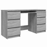vidaXL szürke sonoma színű szerelt fa íróasztal 140 x 50 x 77 cm