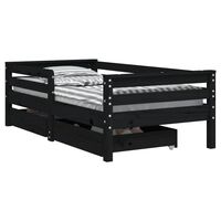 vidaXL Kinderbedframe met lades 70x140 cm massief grenenhout zwart
