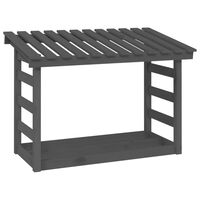 vidaXL Polttopuuteline harmaa 108x64,5x78 cm täysi mänty