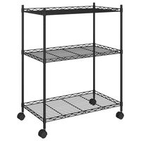 vidaXL 3 szintes króm tárolóállvány kerekekkel 150 kg 60 x 35 x 81 cm