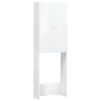 vidaXL Pesukonekaappi korkeakiilto valkoinen 64x25,5x190 cm