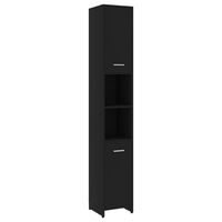 vidaXL Mobile da Bagno Nero 30x30x183,5 cm in Legno tecnico