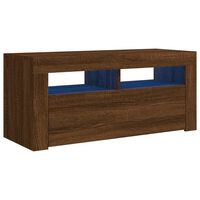 vidaXL Mobile Porta TV con Luci LED Rovere Marrone 90x35x40 cm