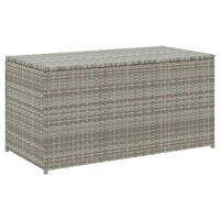 vidaXL Puutarhan säilytyslaatikko polyrottinki 100x50x50 cm harmaa