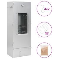 vidaXL BBQ опушвач с дървесен чипс 44,5x29x110 см поцинкована стомана