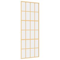 vidaXL Drzwi przesuwne, złote, 76x205 cm, przezroczyste szkło ESG